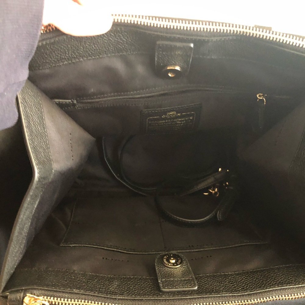 Coach Black and Silver Geometric Tote - Picture 3 of 4